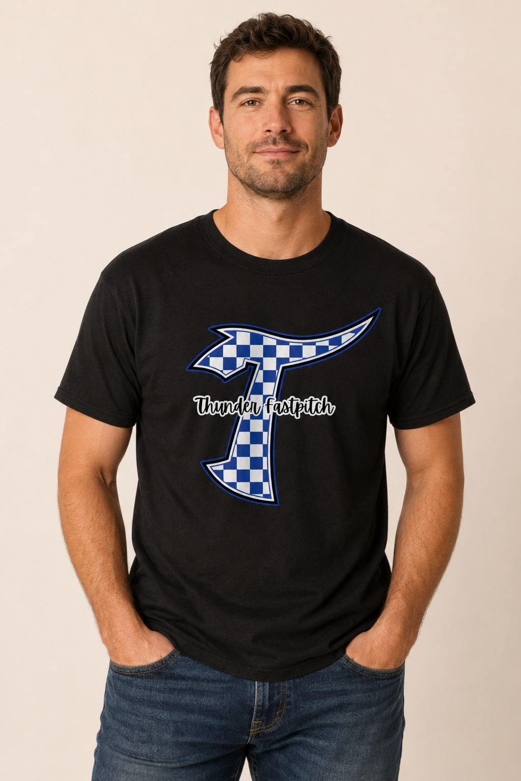 Thunder Fastpitch Checkered “T” T-Shirt
