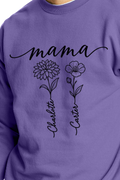 Personalized Birth Flower Mama Crewneck
