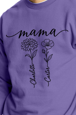 Personalized Birth Flower Mama Crewneck