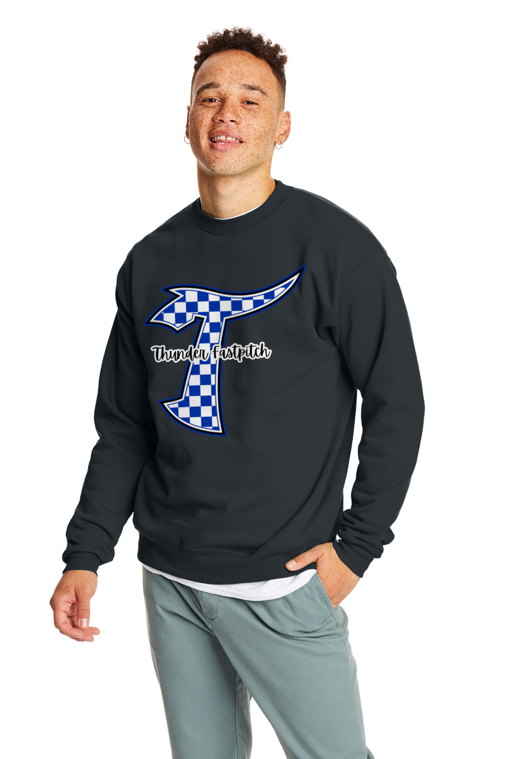 Thunder Fastpitch Checkered T Crewneck